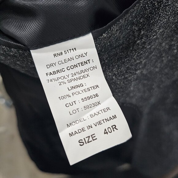 Andrew Fezza 40R Gray Solid 2-Button Sport Coat Blazer Jacket P245 - Picture 11 of 11